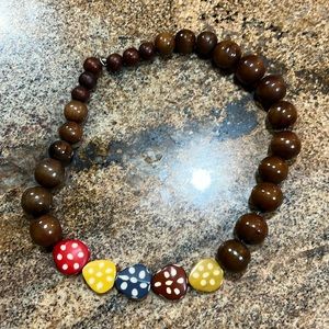 Wooden colorful bead necklace